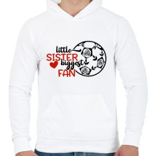 PRINTFASHION Little sister biggest fan - Férfi kapucnis pulóver - Fehér férfi pulóver, kardigán