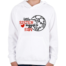 PRINTFASHION Little sister biggest fan - Gyerek kapucnis pulóver - Fehér gyerek pulóver, kardigán