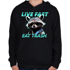 PRINTFASHION LIVE FAST EAT TRASH - Gyerek kapucnis pulóver - Fekete gyerek pulóver, kardigán