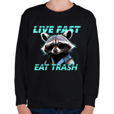 PRINTFASHION LIVE FAST EAT TRASH - Gyerek pulóver - Fekete