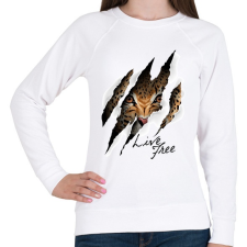 PRINTFASHION Live free - Női pulóver - Fehér női pulóver, kardigán