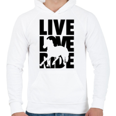 PRINTFASHION Live Love Ride lovas - Férfi kapucnis pulóver - Fehér