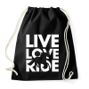 PRINTFASHION Live Love Ride - Sportzsák, Tornazsák - Fekete