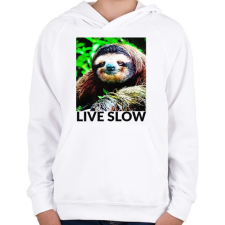 PRINTFASHION Live Slow - Gyerek kapucnis pulóver - Fehér gyerek pulóver, kardigán
