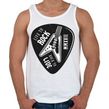 PRINTFASHION Live the rock - Rock to live - Férfi atléta - Fehér atléta, trikó