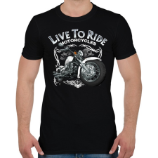 PRINTFASHION LIVE TO RIDE - Férfi póló - Fekete férfi póló