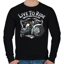 PRINTFASHION LIVE TO RIDE - Férfi pulóver - Fekete férfi pulóver, kardigán