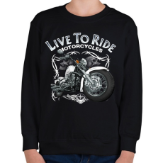 PRINTFASHION LIVE TO RIDE - Gyerek pulóver - Fekete