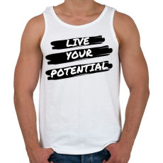 PRINTFASHION Live your Potential - Férfi atléta - Fehér
