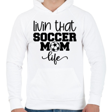 PRINTFASHION Livin that soccer mom life - Férfi kapucnis pulóver - Fehér