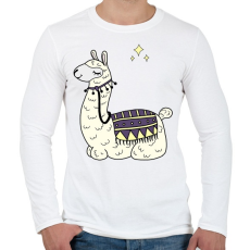 PRINTFASHION llama - Férfi hosszú ujjú póló - Fehér