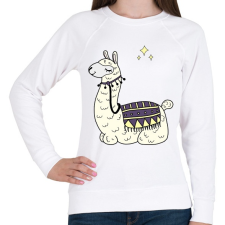PRINTFASHION llama - Női pulóver - Fehér női pulóver, kardigán