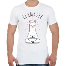 PRINTFASHION Llamaste yoga - Férfi póló - Fehér férfi póló