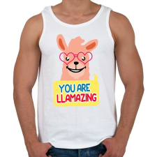 PRINTFASHION LLAMAZING - Férfi atléta - Fehér atléta, trikó