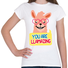 PRINTFASHION LLAMAZING - Női póló - Fehér