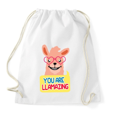 PRINTFASHION LLAMAZING - Sportzsák, Tornazsák - Fehér tornazsák