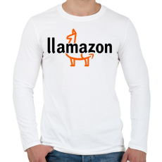 PRINTFASHION Llamazon - Férfi hosszú ujjú póló - Fehér