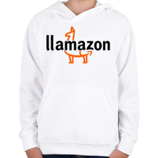 PRINTFASHION Llamazon - Gyerek kapucnis pulóver - Fehér gyerek pulóver, kardigán