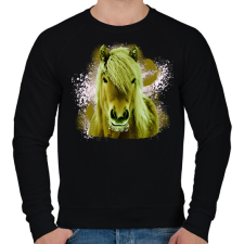 PRINTFASHION ló arc 4 - Férfi pulóver - Fekete férfi pulóver, kardigán