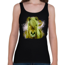 PRINTFASHION ló arc 4 - Női atléta - Fekete női trikó