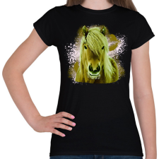 PRINTFASHION ló arc 4 - Női póló - Fekete női póló