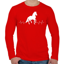 PRINTFASHION LÓ életjel - Férfi hosszú ujjú póló - Piros férfi póló