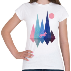 PRINTFASHION Ló és hegyek - Női póló - Fehér