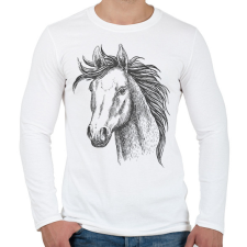 PRINTFASHION ló - Férfi hosszú ujjú póló - Fehér férfi póló