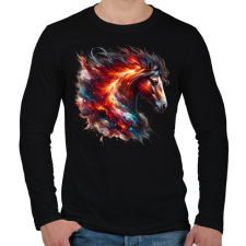 PRINTFASHION ló - Férfi hosszú ujjú póló - Fekete férfi póló