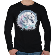 PRINTFASHION ló - Férfi hosszú ujjú póló - Fekete