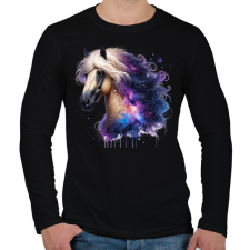 PRINTFASHION ló - Férfi hosszú ujjú póló - Fekete férfi póló