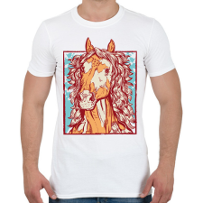 PRINTFASHION Ló - Férfi póló - Fehér férfi póló