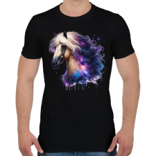 PRINTFASHION ló - Férfi póló - Fekete férfi póló