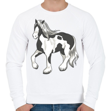 PRINTFASHION Ló - Férfi pulóver - Fehér