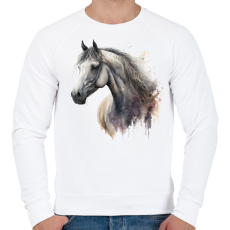 PRINTFASHION Ló - Férfi pulóver - Fehér