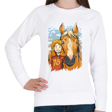 PRINTFASHION Ló gazdi - Női pulóver - Fehér női pulóver, kardigán