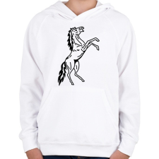 PRINTFASHION ló - Gyerek kapucnis pulóver - Fehér gyerek pulóver, kardigán