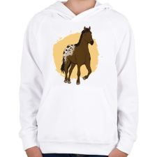 PRINTFASHION Ló - Gyerek kapucnis pulóver - Fehér gyerek pulóver, kardigán