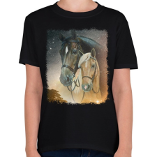 PRINTFASHION ló - Gyerek póló - Fekete gyerek póló