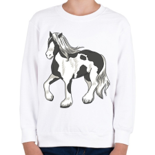 PRINTFASHION Ló - Gyerek pulóver - Fehér gyerek pulóver, kardigán