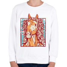 PRINTFASHION Ló - Gyerek pulóver - Fehér gyerek pulóver, kardigán