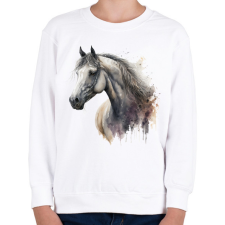 PRINTFASHION Ló - Gyerek pulóver - Fehér gyerek pulóver, kardigán