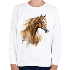 PRINTFASHION Ló - Gyerek pulóver - Fehér gyerek pulóver, kardigán