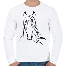 PRINTFASHION Ló minta - Férfi pulóver - Fehér