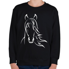 PRINTFASHION Ló minta  - Gyerek pulóver - Fekete