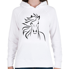 PRINTFASHION Ló minta  - Női kapucnis pulóver - Fehér