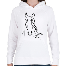 PRINTFASHION Ló minta - Női kapucnis pulóver - Fehér női pulóver, kardigán