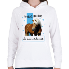 PRINTFASHION Ló nélkül lehet élni - Női kapucnis pulóver - Fehér női pulóver, kardigán