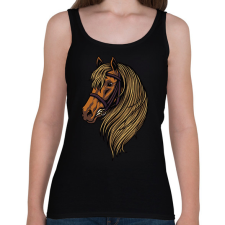 PRINTFASHION Ló - Női atléta - Fekete női trikó