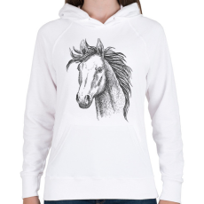 PRINTFASHION ló - Női kapucnis pulóver - Fehér